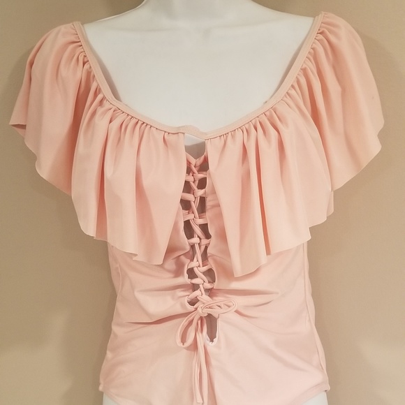 Other - Pale rose one-piece bathing suit off shoulder